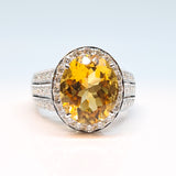 Citrine & DIamond Dress Ring