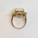 Vintage Opal and Diamond Dress Ring