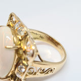 Vintage Opal and Diamond Dress Ring