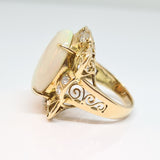 Vintage Opal and Diamond Dress Ring