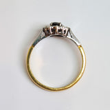 Green Sapphire & Diamond Cluster Ring