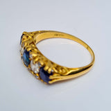 Antique Sapphire and Diamond Five Stone Ring