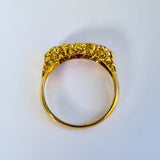 Ruby & Diamond Carved Head Ring