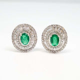 Vintage Emerald and Diamond Earrings