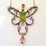 Peridot, Pink Tourmaline and Diamond-Set Pendant Necklace