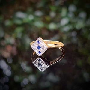 Vintage Sapphire & Diamond Ring