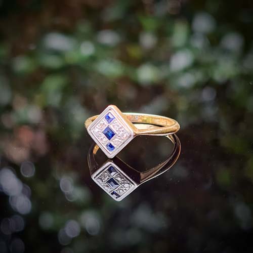 Vintage Sapphire & Diamond Ring