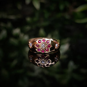 Ruby & Diamond Gypsy Style Ring