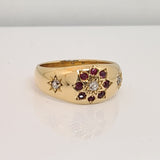 Ruby & Diamond Gypsy Style Ring