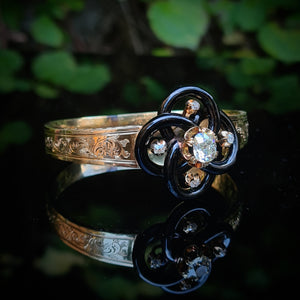 Late Victorian Diamond & Enamel Bangle