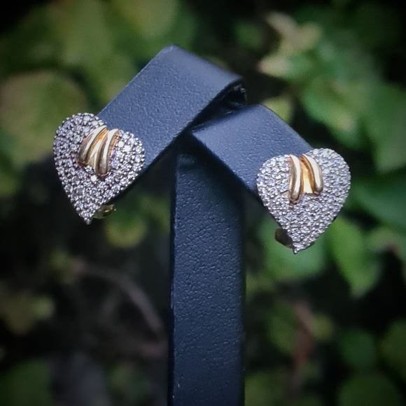 Vintage Diamond-set Heart Earrings