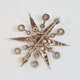 Garnet & Pearl Starburst Brooch