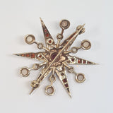 Starburst Garnet & Pearl Brooch
