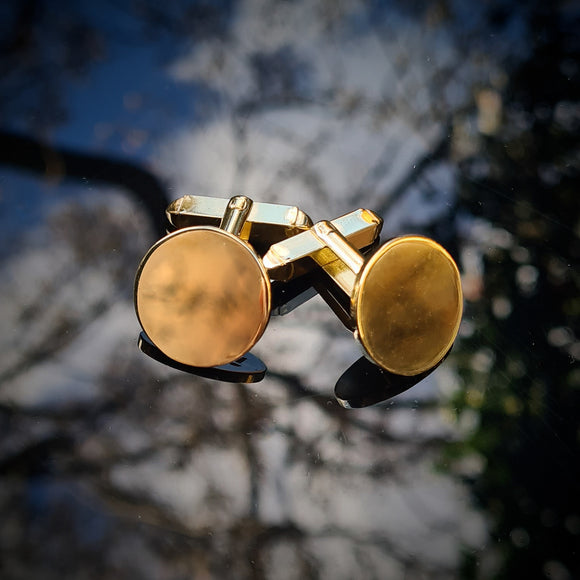 18ct Gold Disc Cufflinks Perfect for Personalising (17grams)