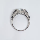 White Topaz & Diamond Ring