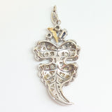 Diamond & Sapphire Leaf Pendant