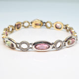 Watermelon Tourmaline & Diamond Bracelet
