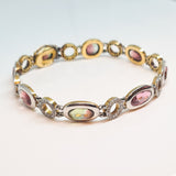 Watermelon Tourmaline & Diamond Bracelet