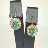 Vintage Emerald and Diamond Earrings