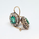 Vintage Emerald and Diamond Earrings