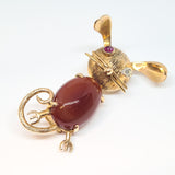 Unusual Carnelian Mouse Brooch