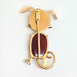Unusual Carnelian Mouse Brooch