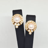 Pearl & Diamond Stud Earrings
