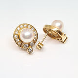 Pearl & Diamond Stud Earrings
