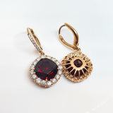 Garnet & Diamond Drop Earrings