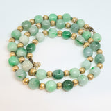 Vintage Jadeite and Gold Bead Necklace