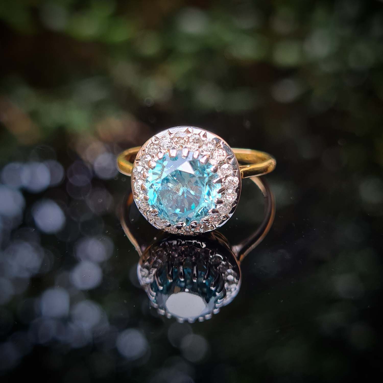 Antique blue on sale diamond ring