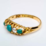 Antique Turquoise and Diamond Ring