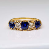 Antique Sapphire and Diamond Five Stone Ring