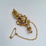 Vintage Pearl-set Spray Brooch