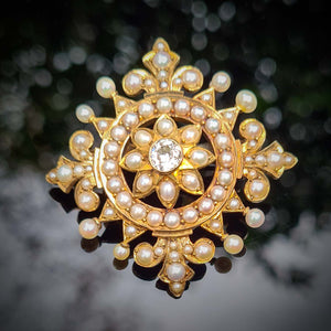 Diamond & Pearl Brooch