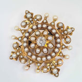 Diamond & Pearl Brooch