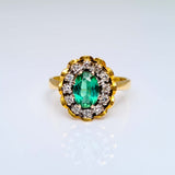 Green Tourmaline & Diamond Ring