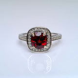 Orange Spinel & Diamond Ring