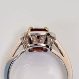 Orange Spinel & Diamond Ring