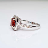 Orange Spinel & Diamond Ring