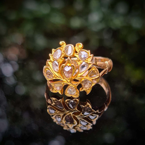 Rose-Cut Diamond Cluster Ring