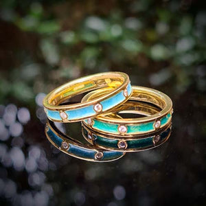 Enamel & Diamond Stacking Rings