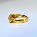 Ruby & Diamond Carved Head Ring