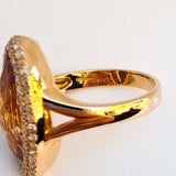 Rose Quartz & Diamond Marquis Ring