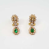 Vintage Emerald and Diamond Drop Earrings