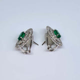 Vintage Emerald and Diamond Earrings