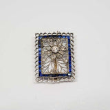 Sapphire and Diamond Deco Brooch