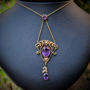 Gold, Pearl and Amethyst Necklace