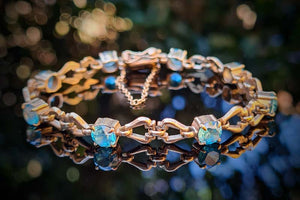 Antique Blue Zircon Gold Bracelet