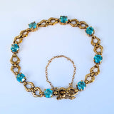 Antique Blue Zircon Gold Bracelet